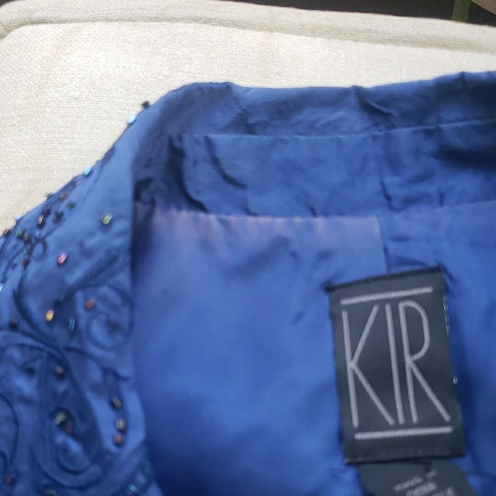 KIR Elegant Embellish Blue‎ 3 Pcs. Skirt Suit
